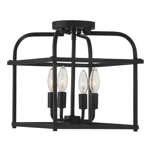 12-Inch Semi-Flush Mount in Matte Black by Meridian