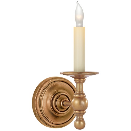 Visual Comfort Signature Collection E.F. Chapman Classic Single Sconce in Antique Brass by Visual Comfort Signature SL2815HAB