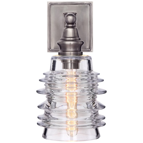 Visual Comfort Signature Collection E.F. Chapman Covington Wide Sconce in Antique Nickel by Visual Comfort Signature CHD2472ANCG