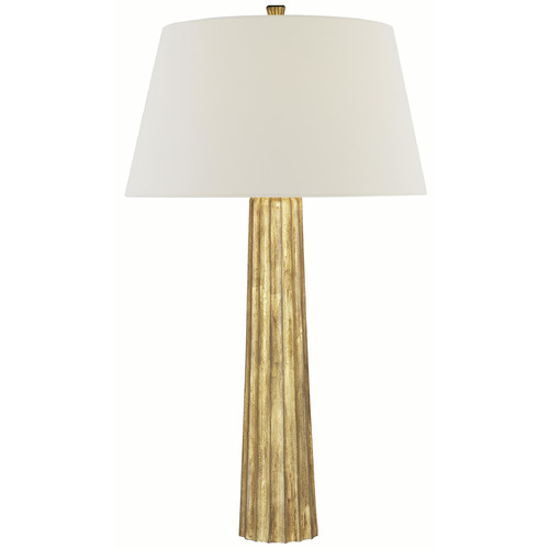Visual Comfort Signature Collection Fluted Spire Gilded Iron Table Lamp with Empire Shade
