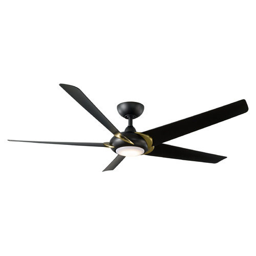 Modern Forms by WAC Lighting Lucid 62-Inch LED Smart Fan in Soft Brass & Black by Modern Forms FR-W2304-62L-SB/MB