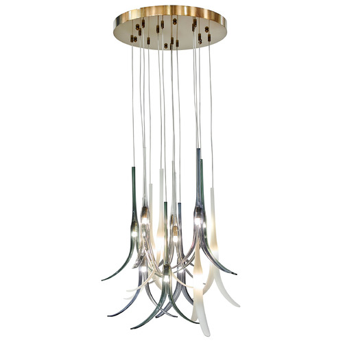 Featherly 13-Light Pendant in Gold by Metropolitan Lighting