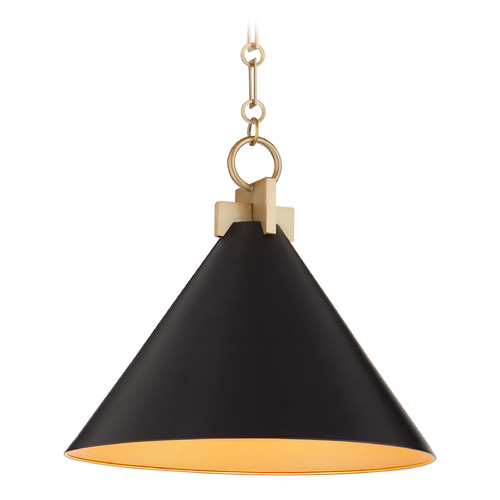 Quorum Lighting Jackson Matte Black & Aged Brass Pendant with by Quorum Lighting 68-16-5980