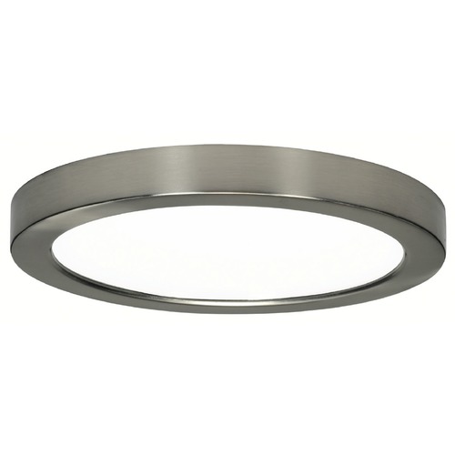 9-Inch Round Nickel Low Profile LED Flushmount Ceiling Light - 2700K