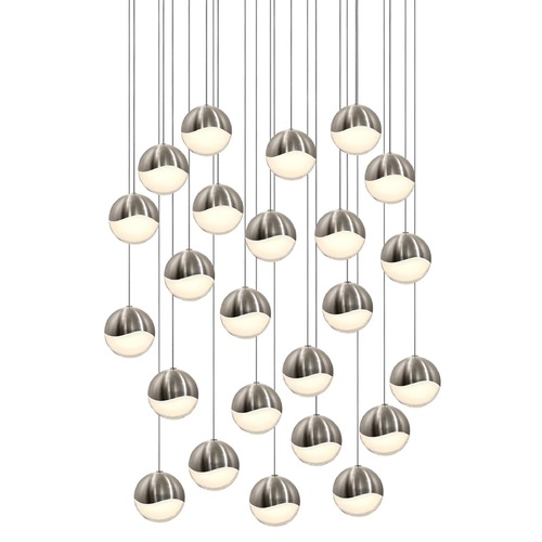 Sonneman Lighting Grapes Satin Nickel 24-Light LED Multi-Light Pendant by Sonneman Lighting 2918.13-LRG