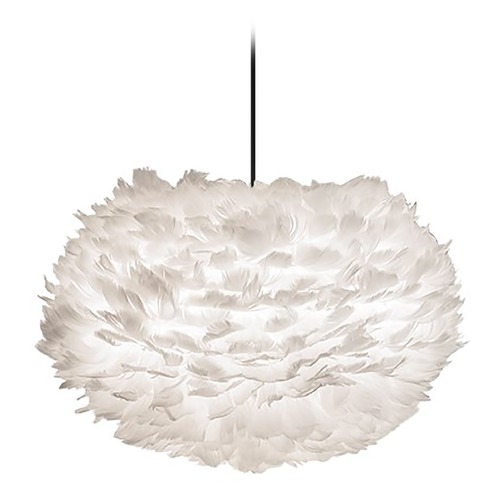 UMAGE UMAGE Black Pendant Light with White Feather Shade 3002_4008