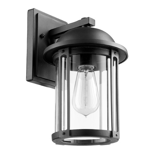 12.5-Inch Outdoor Wall Light in Noir Finish with Clear Glass by Quorum Lighting
