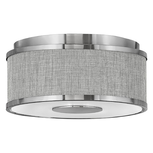 Hinkley Halo Small LED Flush Mount in Nickel & Heathered Gray by Hinkley Lighting 42005BN