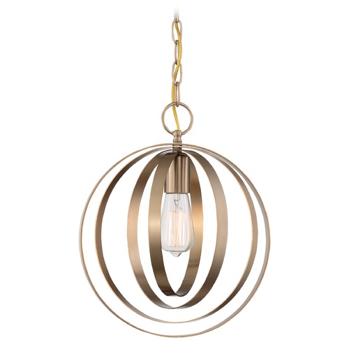Pendleton Burnished Brass Pendant by Satco Lighting