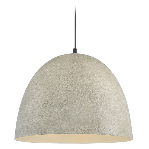 11.5-Inch Metal Pendant in Concrete & Matte Black by Meridian