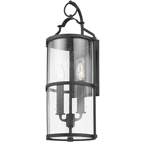 Troy Lighting Burbank Textured Black Outdoor Wall Light