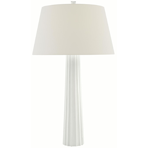 Visual Comfort Signature Collection Fluted Spire Plaster White Table Lamp with Empire Shade