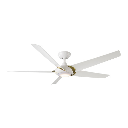 Lucid 62-Inch LED Smart Fan in Soft Brass & White by Modern Forms