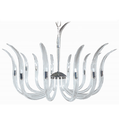 Cisne 14-Light Chandelier in Polished Nickel by Metropolitan Lighting