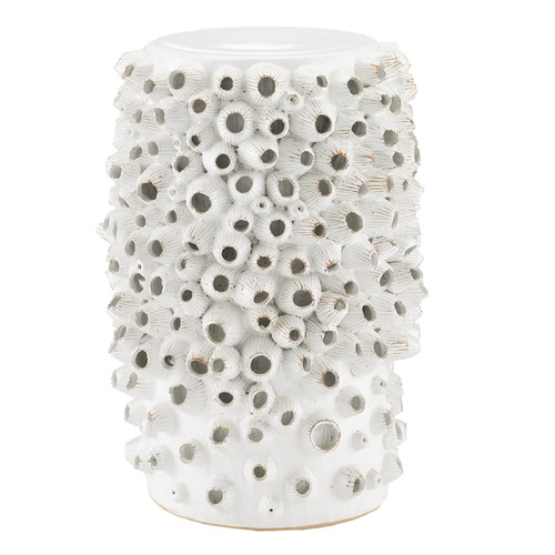 Currey and Company Barnacle Antique White Accent Table