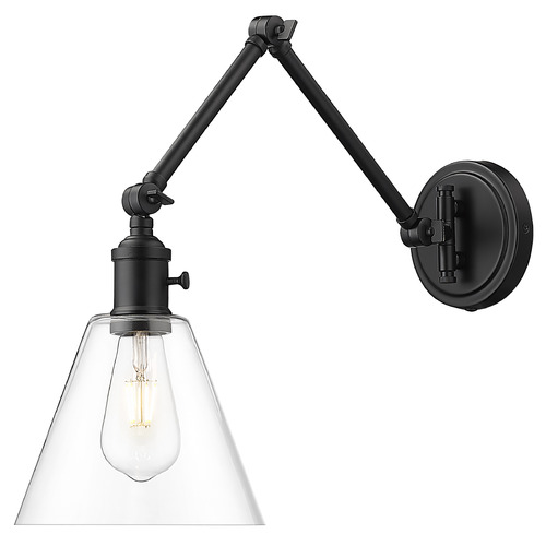 Z-Lite Gayson Matte Black Plug and Cord Wall Lamp