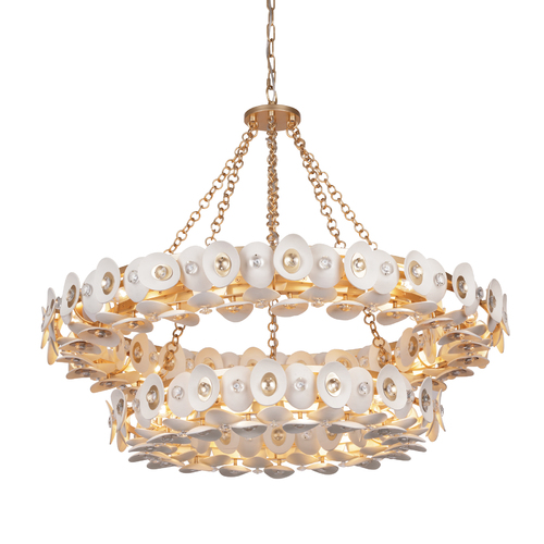 Niu 22-Light Chandelier in Fawn Gold by Metropolitan Lighting