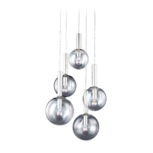 Bubbles Multi-Light Pendant Polished Nickel by Sonneman Lighting