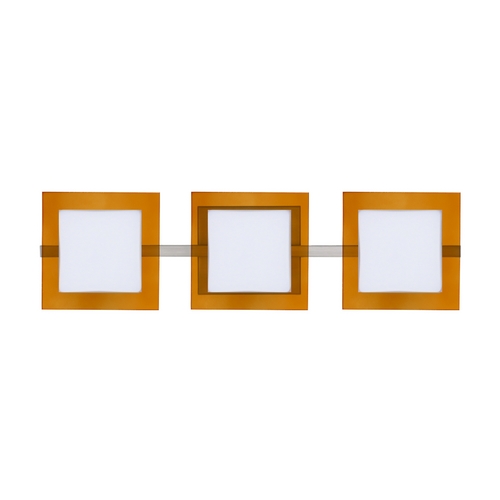 Modern Bathroom Light Amber Glass Satin Nickel by Besa Lighting