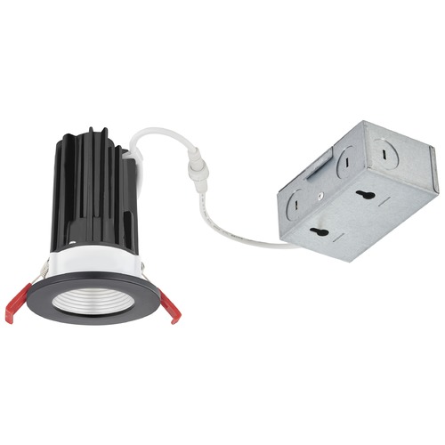 Recesso Lighting by Dolan Designs 2'' LED canless 15W Black/Spun Nickel Recessed Downlight 3000K 24Deg IC Rated By Recesso RL02-15W24-30-W/SN BAFFLE TRM