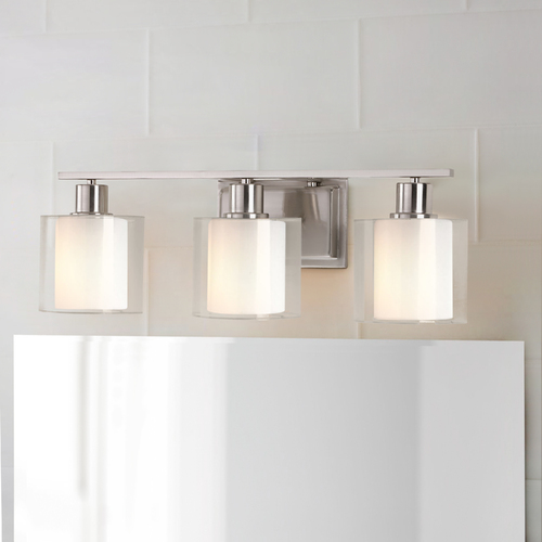 Invite Brushed Nickel Bathroom Light by Progress Lighting