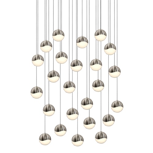 Grapes Satin Nickel 24-Light LED Multi-Light Pendant by Sonneman Lighting