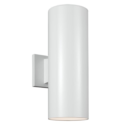 Cylindrical LED Outdoor Wall Light in White by Visual Comfort Studio