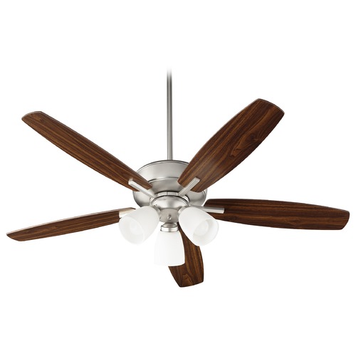 Quorum Lighting Breeze Satin Nickel LED Ceiling Fan with Light by Quorum Lighting 70525-365