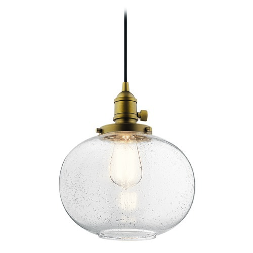 Avery 9.75-Inch Natural Brass Pendant by Kichler Lighting