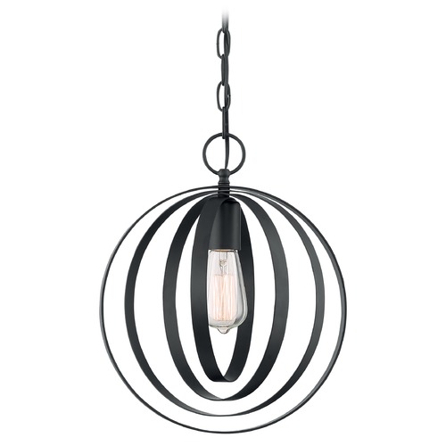 Pendleton Matte Black Pendant by Satco Lighting