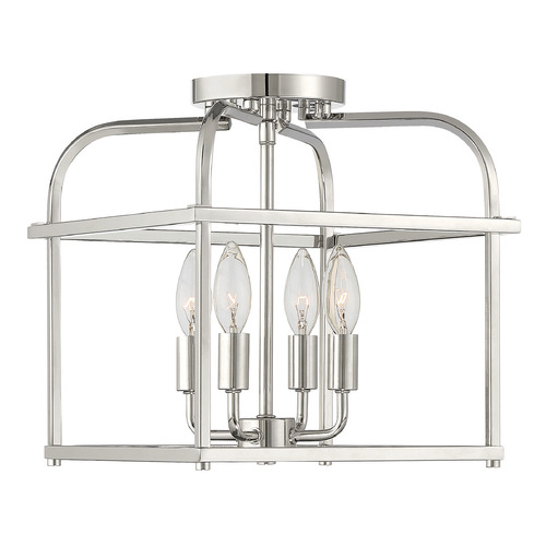 12-Inch Semi-Flush Mount in Polished Nickel by Meridian