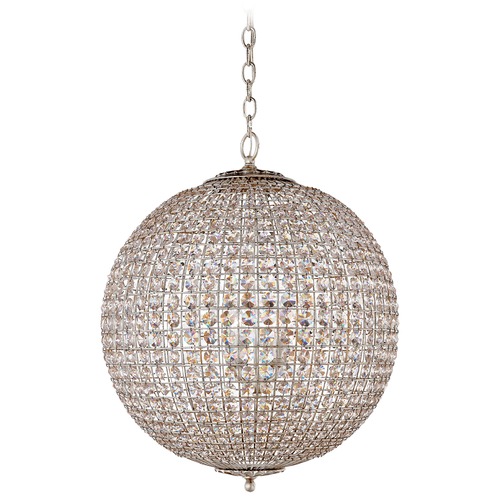 Visual Comfort Signature Collection Aerin Renwick Large Orb Chandelier in Silver Leaf by VC Signature ARN5101BSLCG