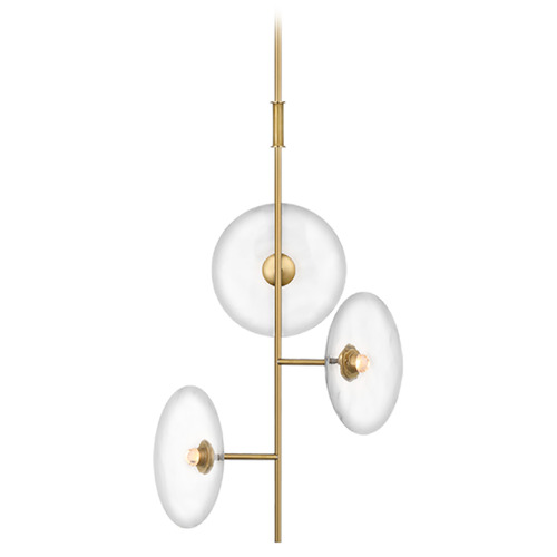 Visual Comfort Signature Collection Ian K. Fowler Calvino Mini Chandelier in Antique Brass by VC Signature S5690HABCG