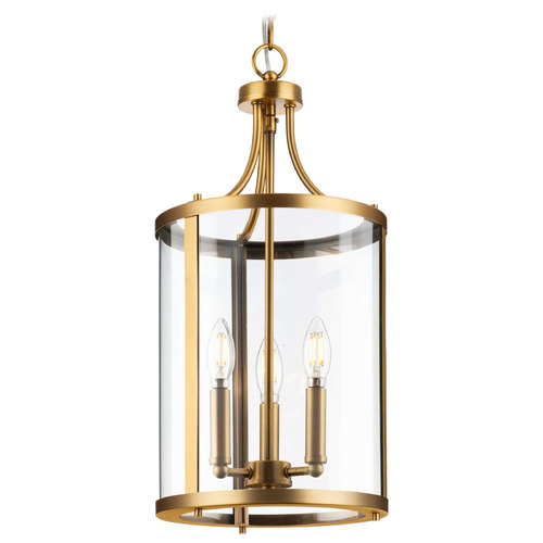 Progress Lighting Atwell 1-Light Vintage Brass Pendant Light