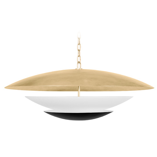Corbett Lighting Adara Vintage Gold Leaf & Soft Black Pendant Light with Bowl / Dome Shade