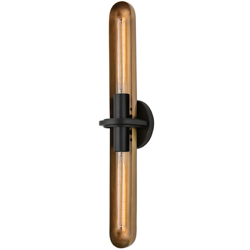 Troy Lighting Tuscon Patina Brass & Soft Black LED Sconce