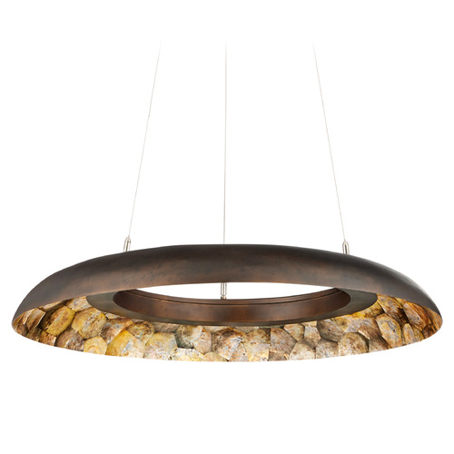 Currey and Company Tairagai Natural / Bronze Gold LED Pendant Light