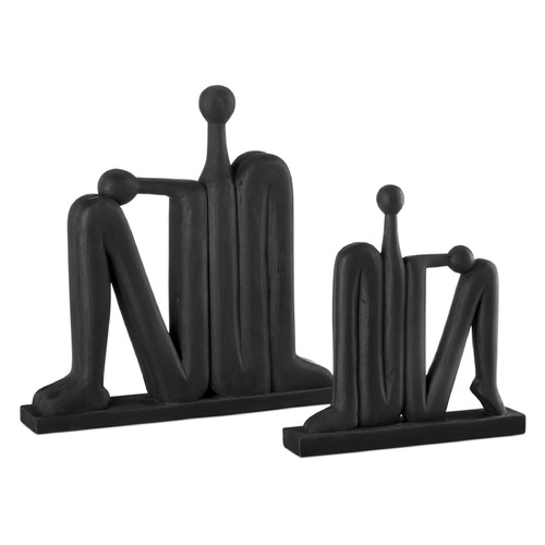 Currey and Company Abstract Figure Black Sculpture