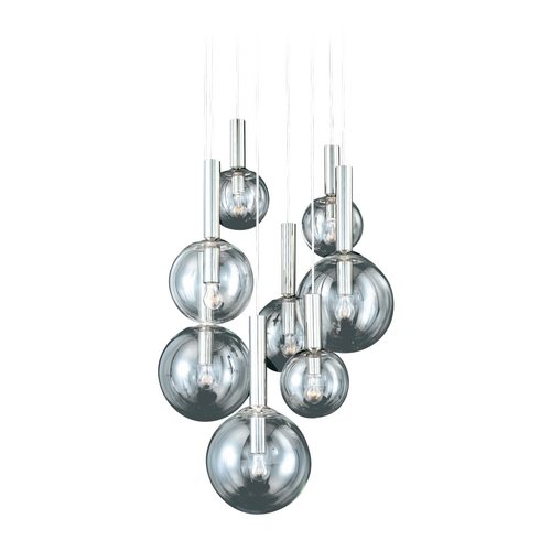 Bubbles Multi-Light Pendant Polished Nickel by Sonneman Lighting