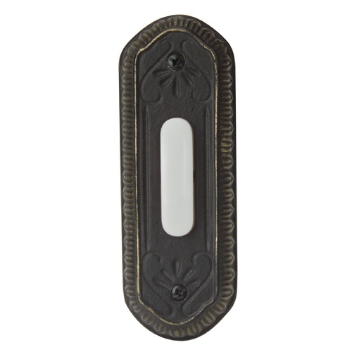 Designer Surface Mount LED Doorbell Button in Antique Bronze by Craftmade Lighting