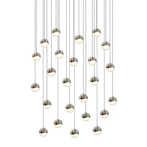 Grapes Satin Nickel 24-Light LED Multi-Light Pendant by Sonneman Lighting