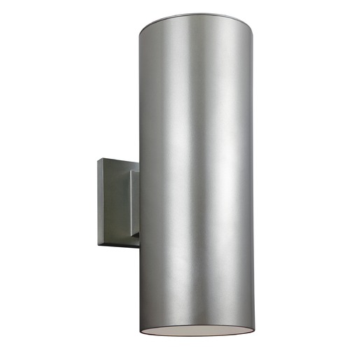 Visual Comfort Studio Collection Cylindrical LED Outdoor Wall Light in Painted Brushed Nickel by Visual Comfort Studio 8313802EN3-753