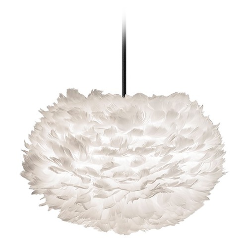 UMAGE UMAGE Black Pendant Light with White Feather Shade 3002_4010