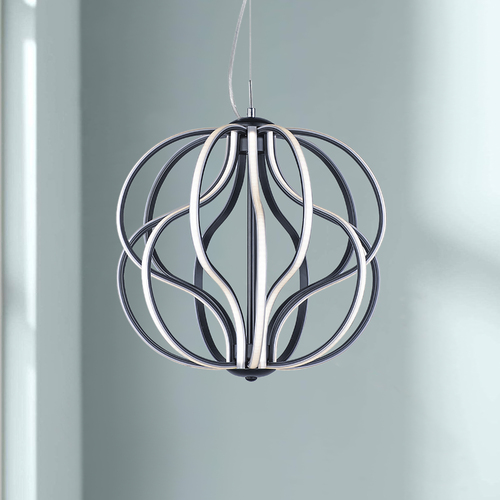 Aura 17-Inch LED Pendant in Black by ET2 Lighting