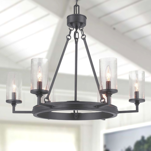 Gresham Graphite 6-Light Chandelier by Progress Lighting
