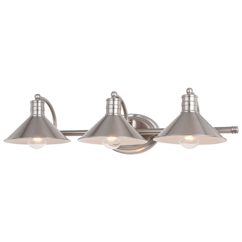 Vaxcel Lighting Akron Satin Nickel & Matte White Bathroom Light