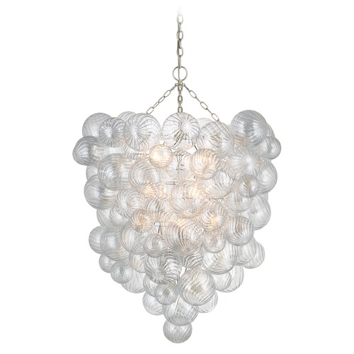 Visual Comfort Signature Collection Julie Neill Talia Grande Chandelier in Silver Leaf by Visual Comfort Signature JN5114BSLCG