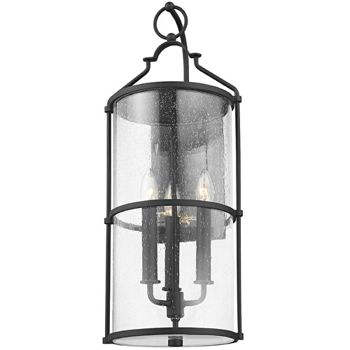 Troy Lighting Burbank Textured Black Outdoor Wall Light