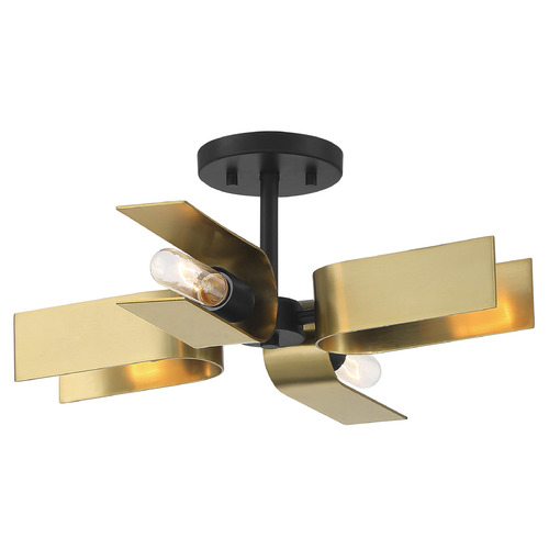 Designers Fountain U Turn Matte Black Semi-Flushmount Light