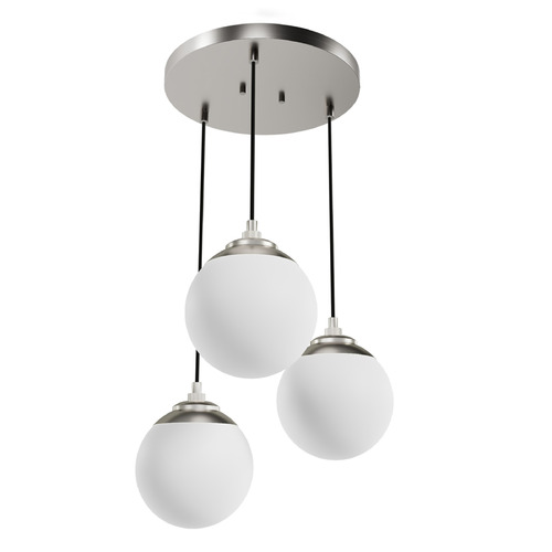 Hunter Fan Company Hepburn Brushed Nickel Multi-Light Pendant with Globe Shade